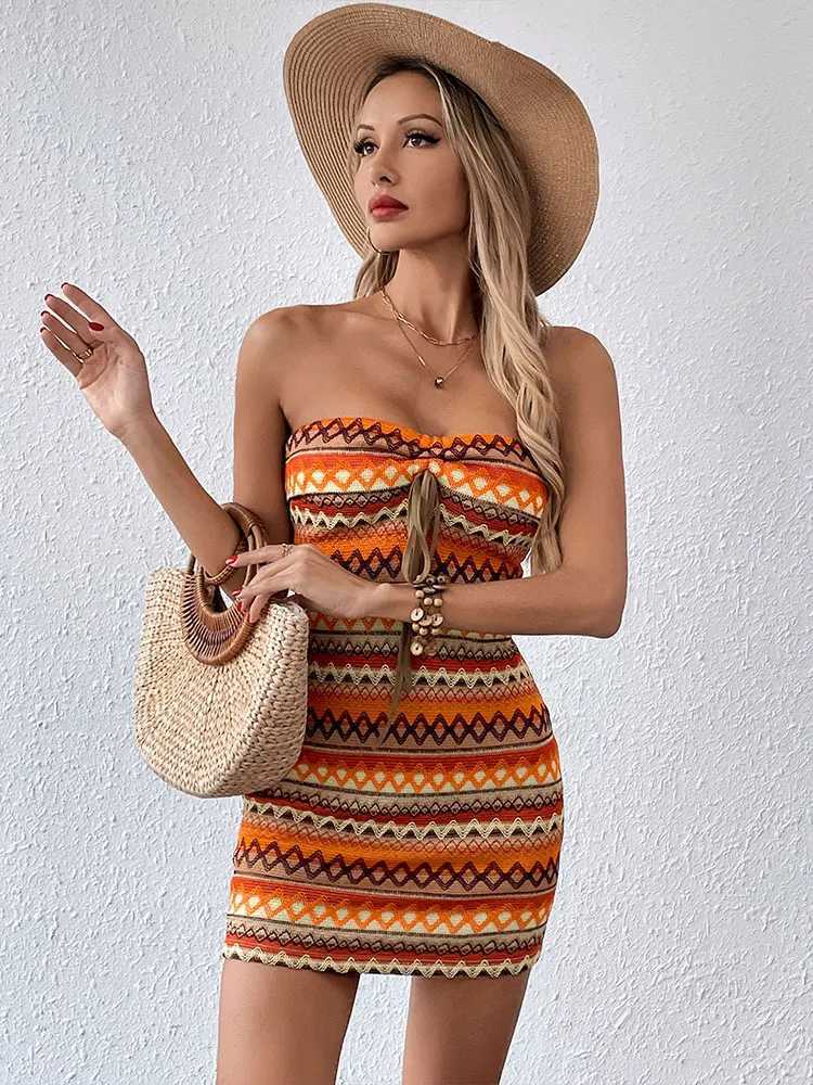 lticolor New Dresses Women Summer Fashion Lace-up Casual Slim Dress Sexy Off Shoulder Backless Lady Casual Slim Ele DressXJ250224