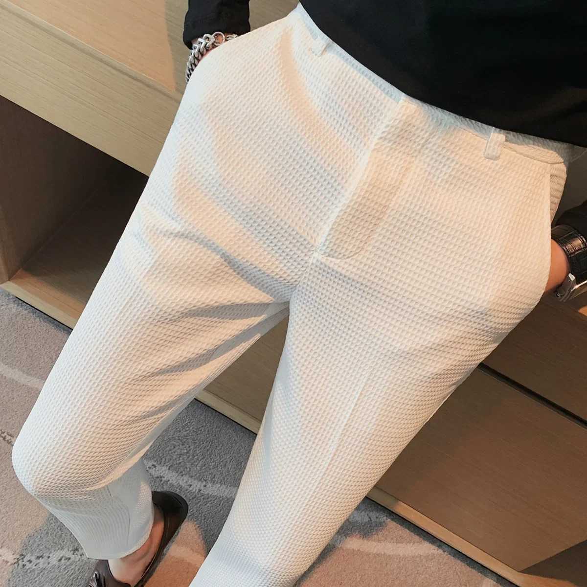 Casual Trousers Mens Spring Autumn Business Formal Suit Pants Slimming Smooths Your Silhouette Small Feet No Ironing Elastic Water W250225