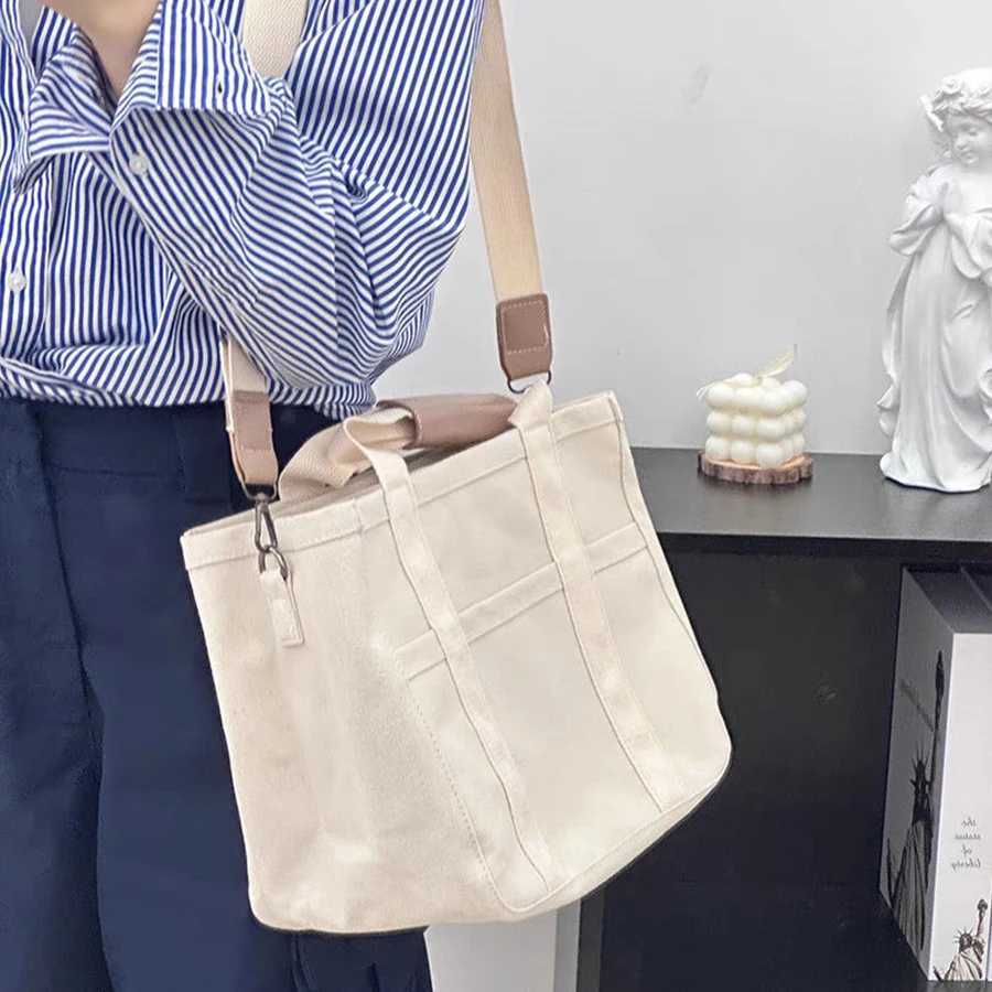 Womens Canvas Large Capacity Multi Handbag Layered Function Cross body Bag Womens Handbag Shopping Z250224