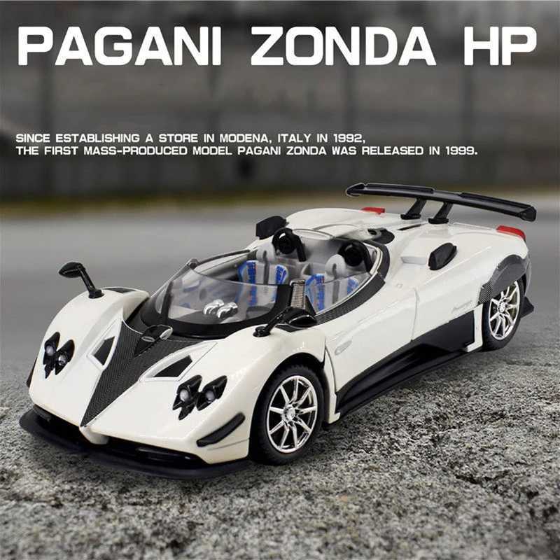 1 24 Pagani Zonda HP Barchetta Supercar Alloy Car Model Sound and Light Pull Back Childrens Toy Series Birthday Gift Free shipping
