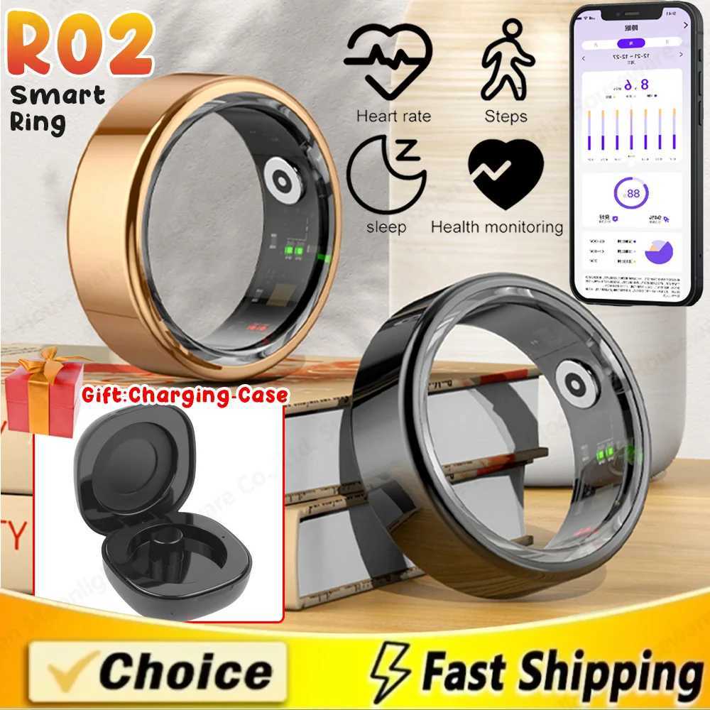 R02 smart ring military grade titanium steel shell health monitoring IP68 and 5ATM waterproof multi sport mode suitable for Android W250225