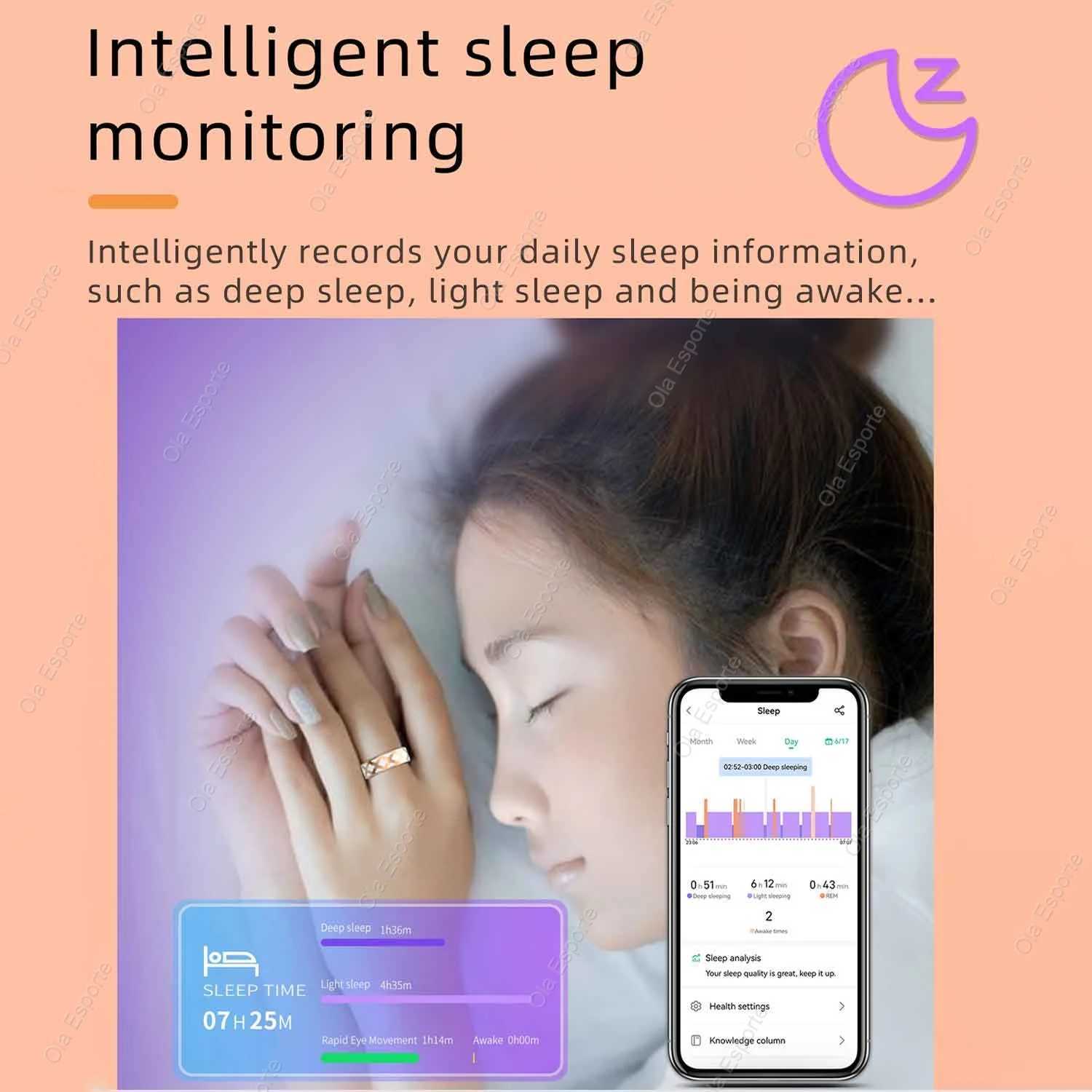 Suitable for Xiaomis new smart ring mens heart rate blood oxygen sleep health monitor sports fitness tracker Android iOS W250225