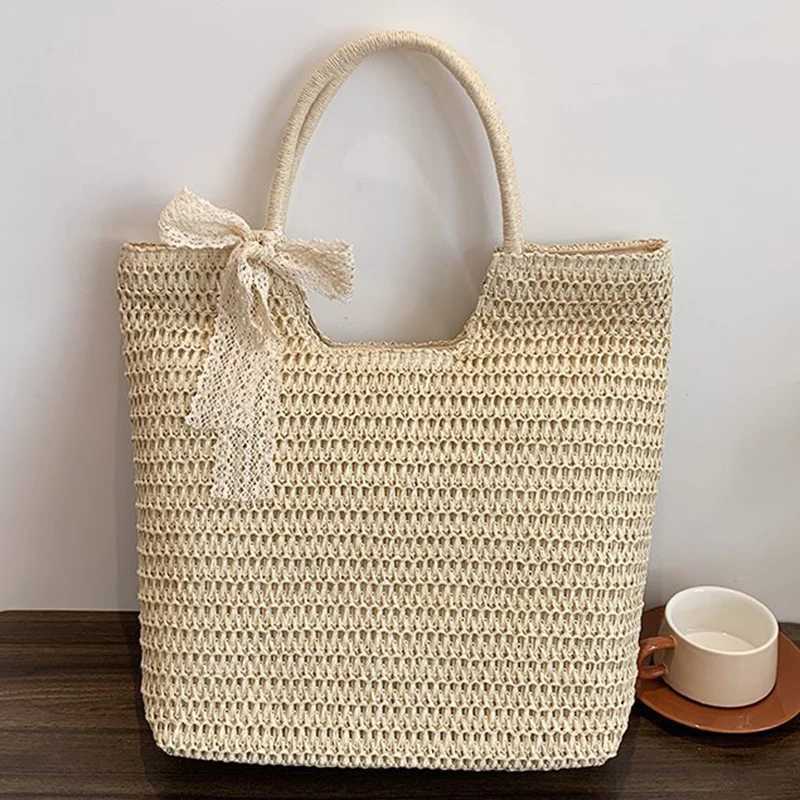 Spring And Summer Popular New Large Capacity Straw Woven Bag Holiday Beach Bag Women Versatile INS Handmade Shoulder Bag Tote Ba