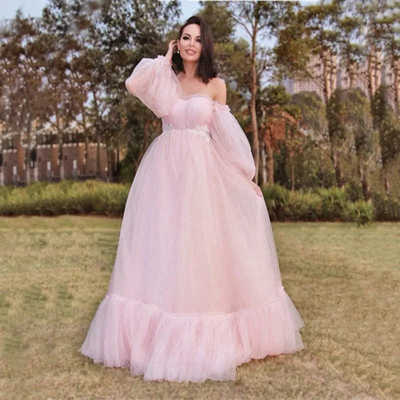 Maternity Dresses For Baby Showers Sexy Long Tulle Pregnant Women Photography Shoot Party Wedding Pregnancy Maxi Gown Photo Prop X250224