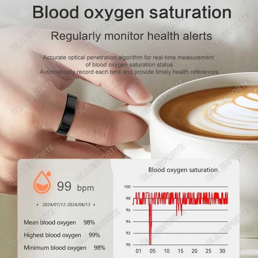 2024 New For Samsung Galaxy Ring Heart Rate Temperature Monitoring Rings Multi Sport Modes IP68 Waterproof Smart Ring Men Women W250225