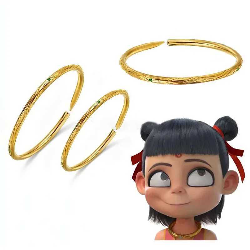 Exquisite Chinese style Inlaid Emerald bracelets Nezha Qiankun Circle Bracelet Couples Bracelet Mens and Womens Train JewelryXJ250225