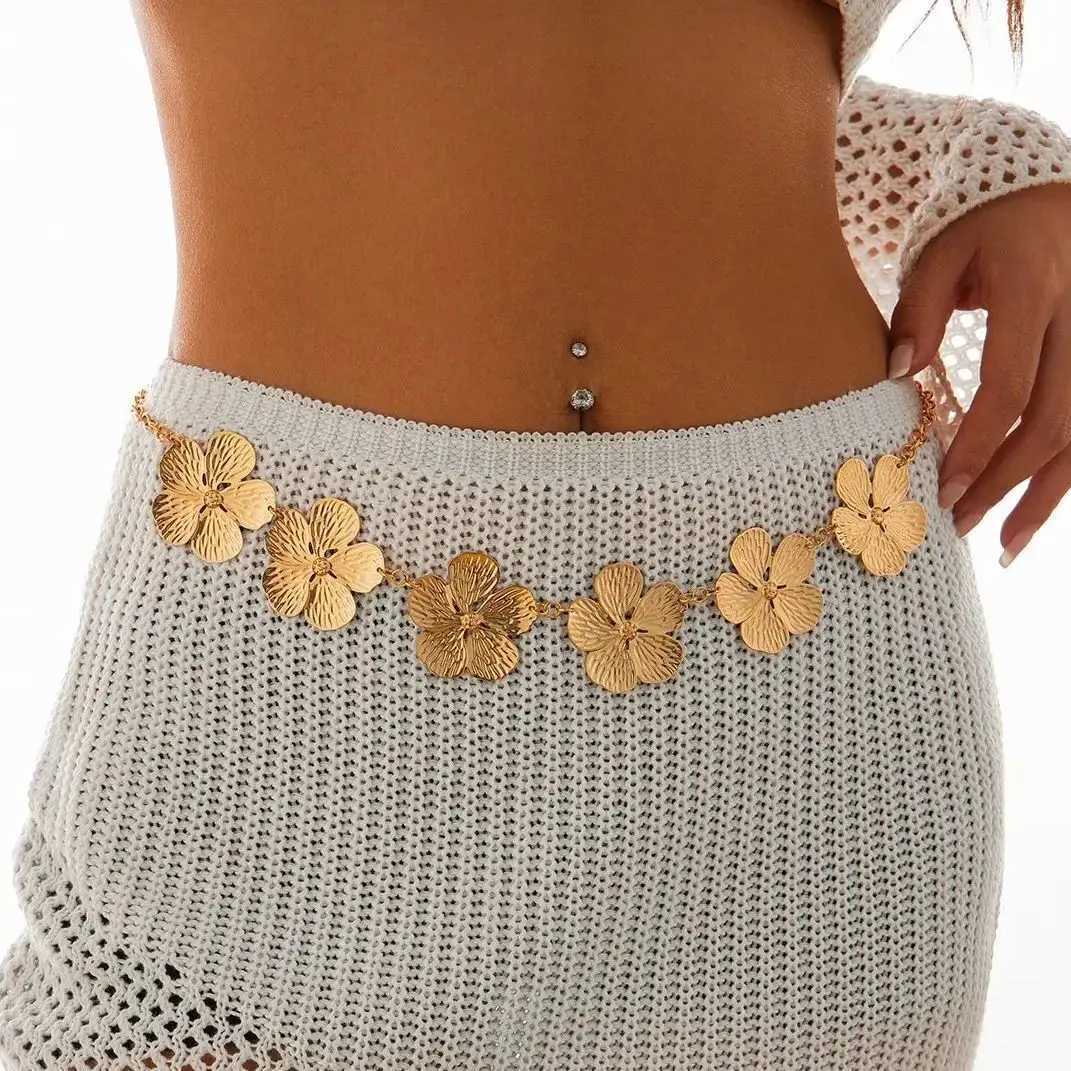 PuRui Vintage Gold Color Adjustable Waist Chain For Woman Korean Fashion Painted Sexy Metal Body Chain Daily Party JewelryXJ250224