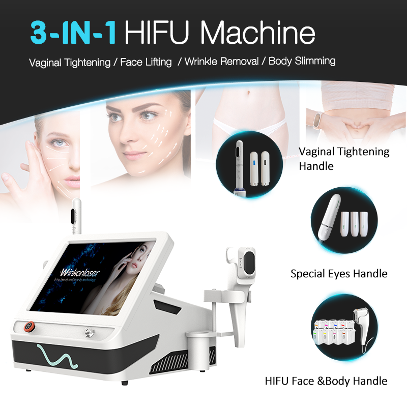 3D 4D Vmax Hifu 13 Cartridges High Intensity Focused Ultrasound Wrinkle Removal Fat Burning Beauty Equipment