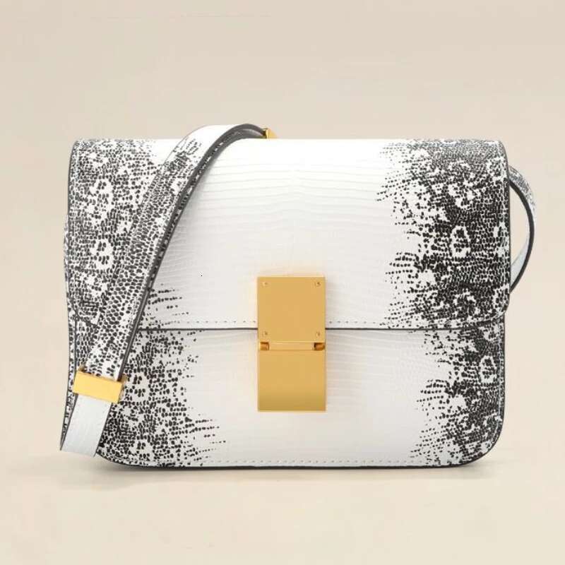 New Fashion Tofu Top Quality Leather Design Lizard Pattern Classic Crossbody Underarm Shoulder Women's Box Bag