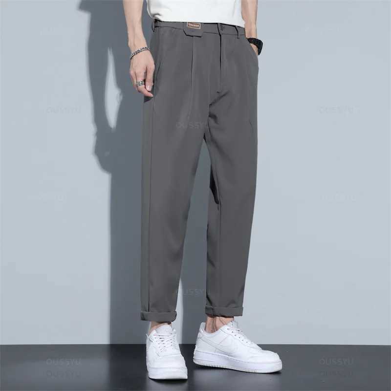 Brand ClothingHigh-Quality Business Suit Pants Men Pendulous Smooth Solid Casual Straight Full Office Formal Trousers Male W250225
