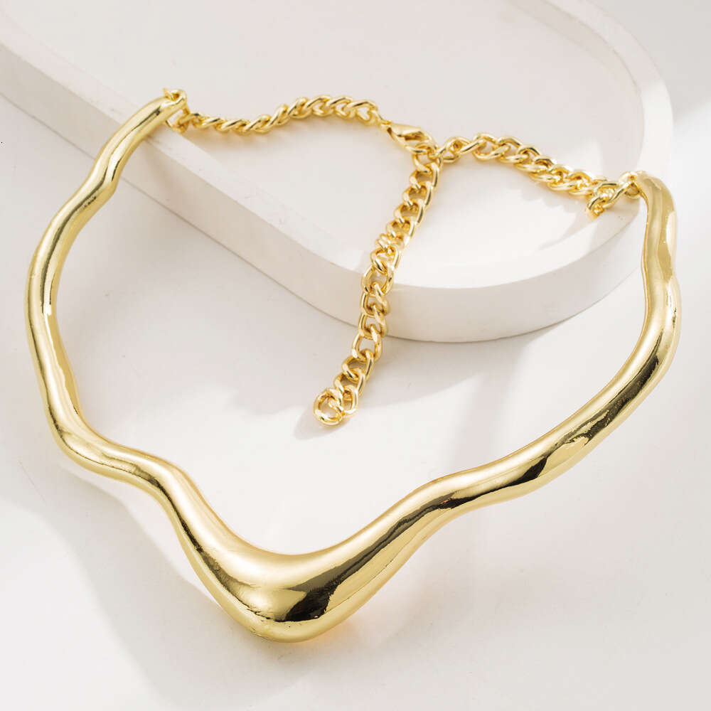 New Creative Liquid Metal Collar Simple, Versatile, Irregular, Fashionable, Trendy, Personalized Clavicle Chain