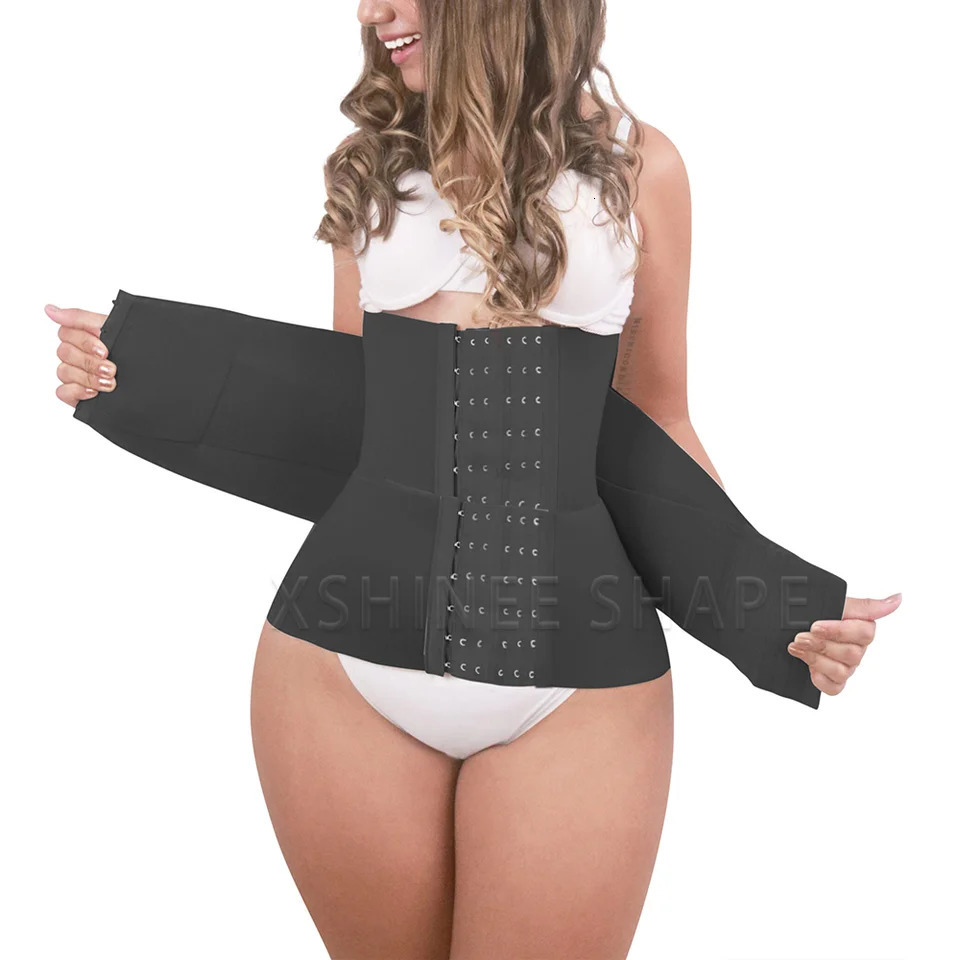 Fajas Colombianas Double Compression Waist Trainer Corset Flat Belly Posture Correcting Body Shaper Tummy Control Slimming Belt 250224
