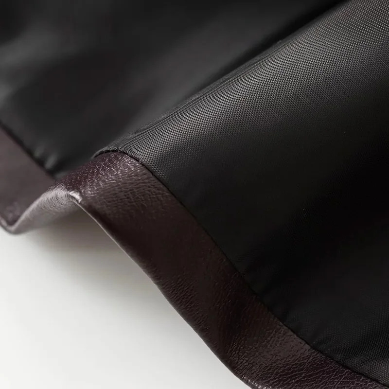 TRAF Leather Mini Skirts Summer Womens Y2K Elegant Party Short Skirts Ladies Fashion Casual Office Brown Mini Skirts 250225