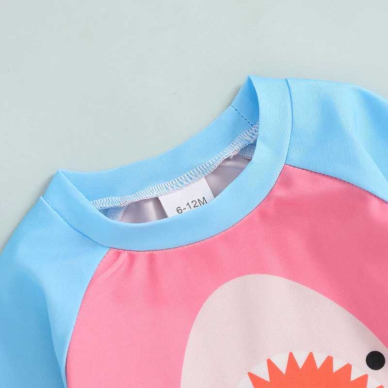 Baby Girl Rash Guard Swimsuit Set Mermaid Print Short Sleeve Round Neck Tops with Bottoms for Beach Pool Party X250224