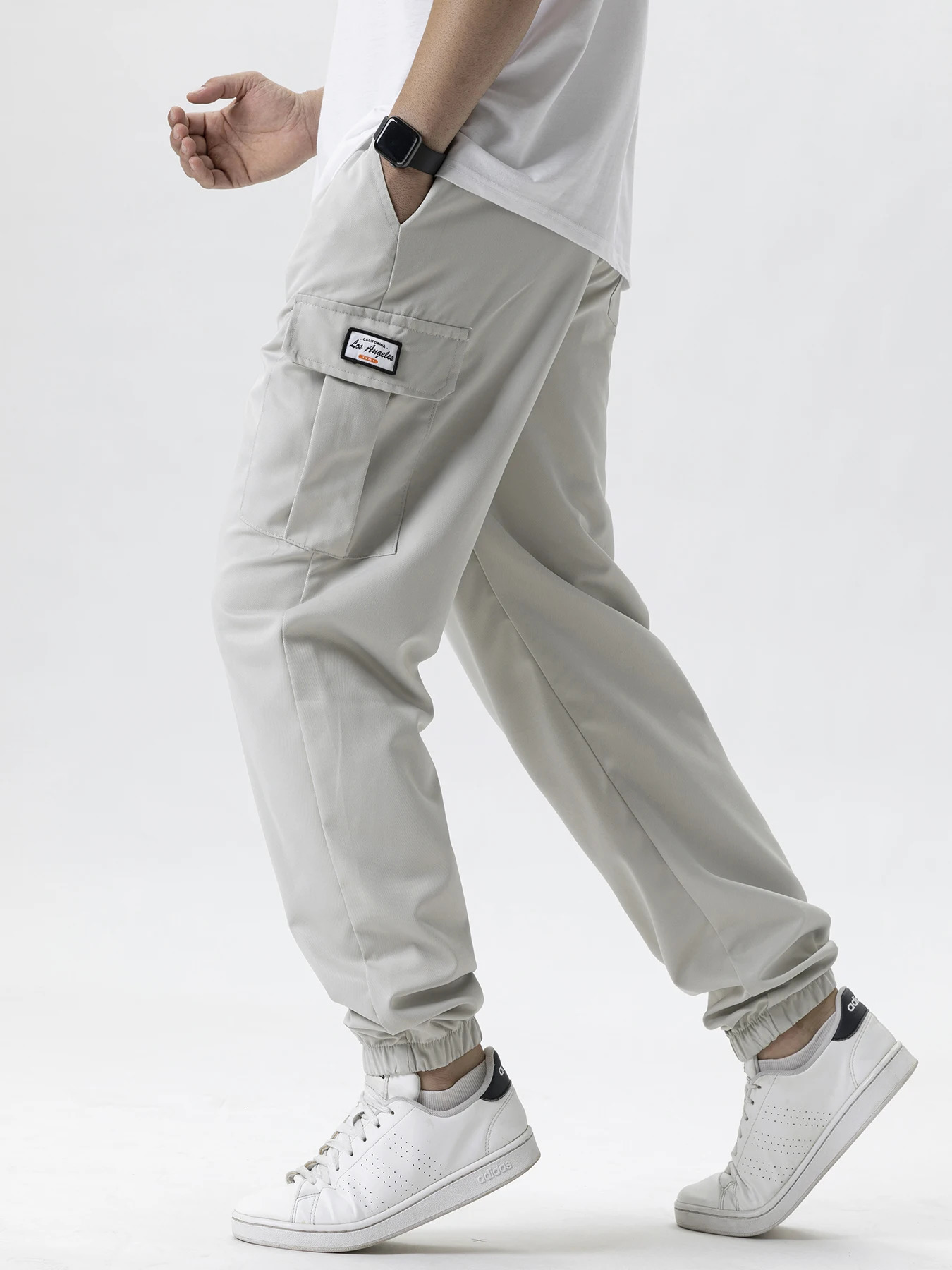 Mens Cargo Pants Thin Trousers Outdoor Casual Wearable Running Cycling Multi-pocket Workwear Pants Sweatpants 250225
