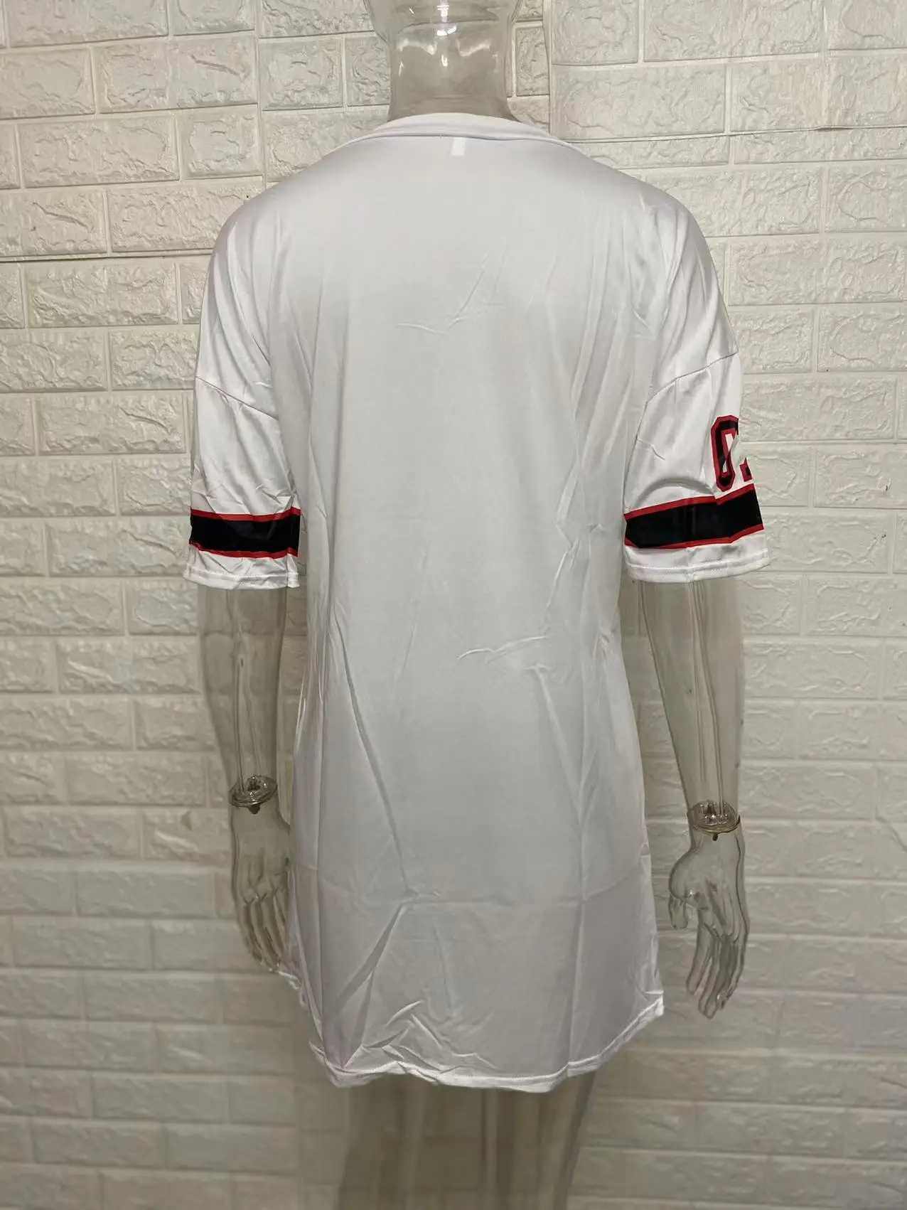 Women Summer Dress New Casual Loose Deep V-neck Side Slit Letter Print Woman Dresses Vestidos JQMY9491XJ250224