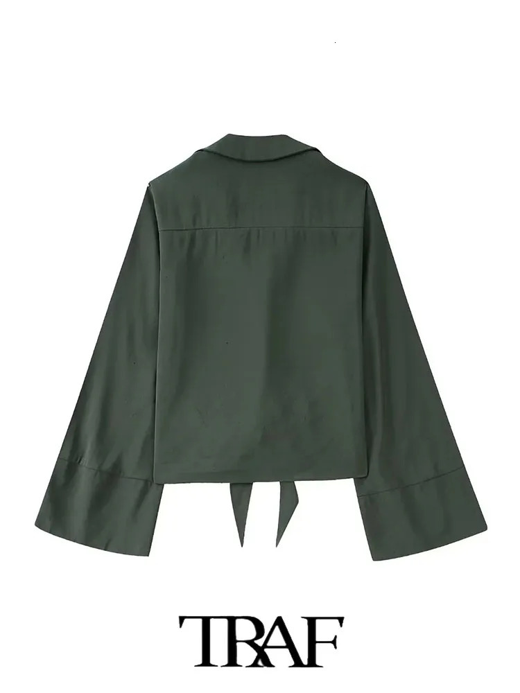 TRAF Fashion 2 Piece Knotted Cropped Shirt TopKnotted Skirt 2023 Summer Shirts Two Sets 250222