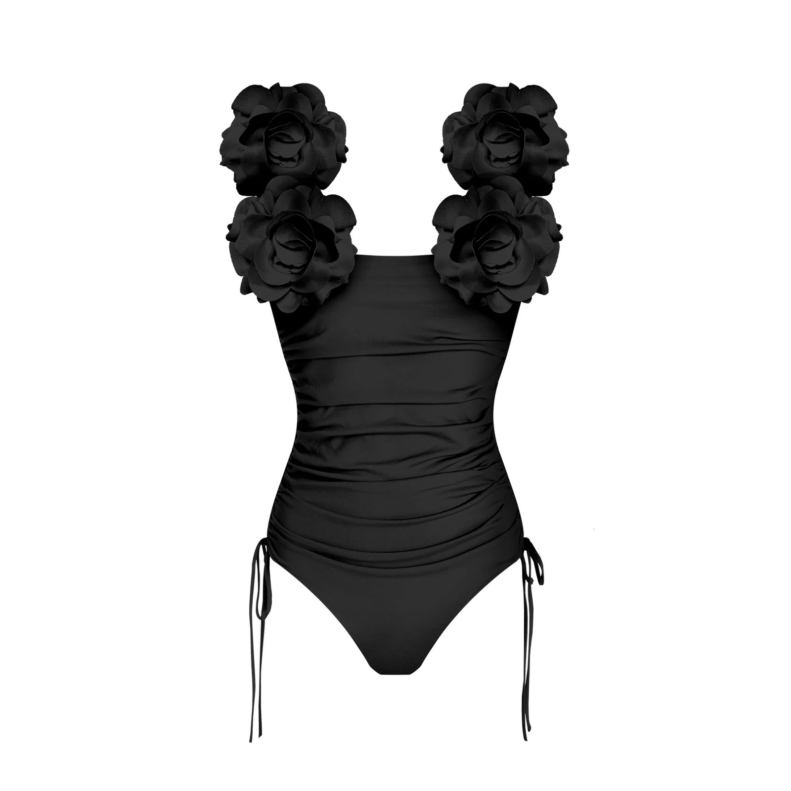 3D Flower Bikini Set Brazilian Biquini Low Waist Swimwear Push Up SwimSuit Women Solid Swimwear Sexy Beach Wear Female 250224