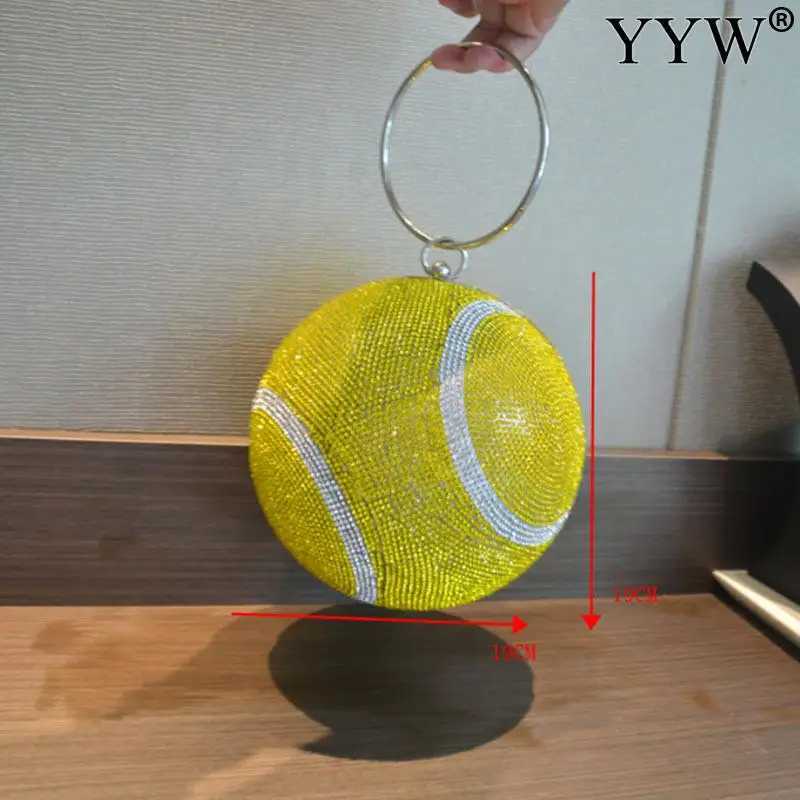 Fashion Womens Clutch Bag Round Ball Bag Water Diamond Tennis Ball Design Womens Girls Party Mini Wallet Womens Clutch Bolsas Mujer Z250225