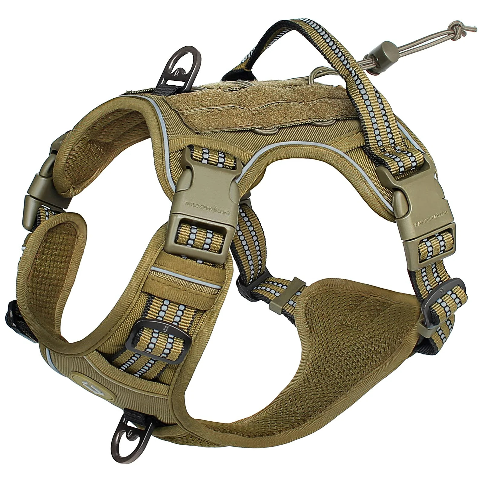 Tactical Dog Harness No Pull Dog Harness Adjustable Breathable MOLLE Dog Vest Harness for Medium Large Dog Reflective Military 250224