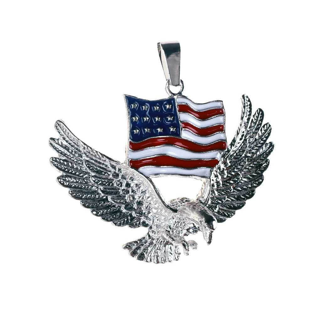 3D Bald Pendant Jewelry Accessory US Flag National Bird Necklace Patriotic Jewelry for Men Wen Party Charm Hip Hop Gifts X250224