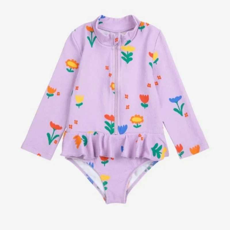 25BC childrens sleeping swimsuit boys beach pants vacation girls Florida swimsuit lace one-piece swimsuit X250224