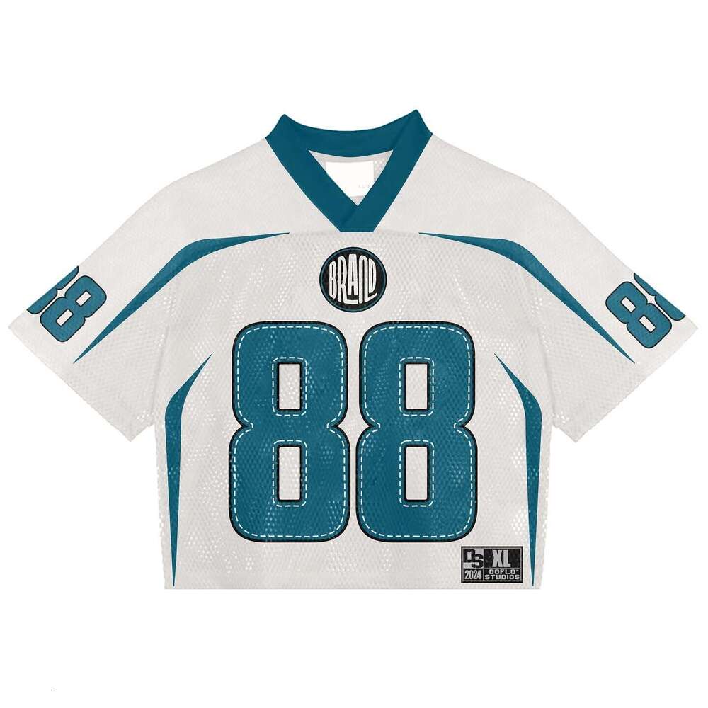 Y2K Summer Top Street American Ice Hockey Printed Short Sleeve T-shirt Men's and Women's Sports Loose Shirt