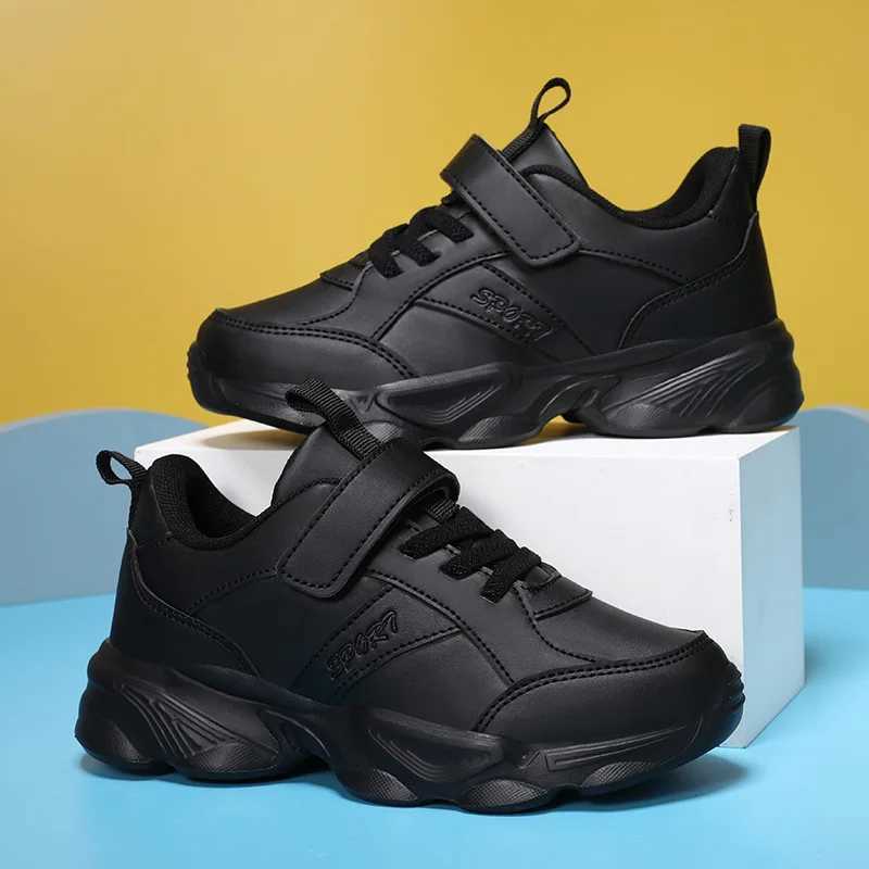 Children Shoes Kids Casual Sneakers Black Pu Leather Sports Shoes for Boy Girls White Shoes School Running Tennis Sneaker W250225