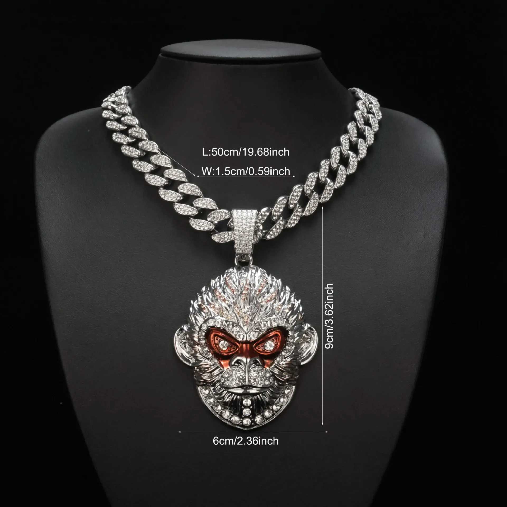 J Hip Hop Black Myth Wukong BLing Big Pendant Necklace Delicate Monkey King Figure Necklaces Man Boyfriend Cool Gift Jewelry X250224