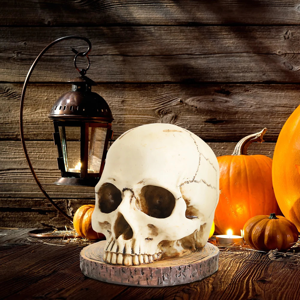 Horror Kitchen Storage Knife Rack Resin Ornament Fruit Knife Storage Rack Skull Knives Block for Halloween Scary Party 250225