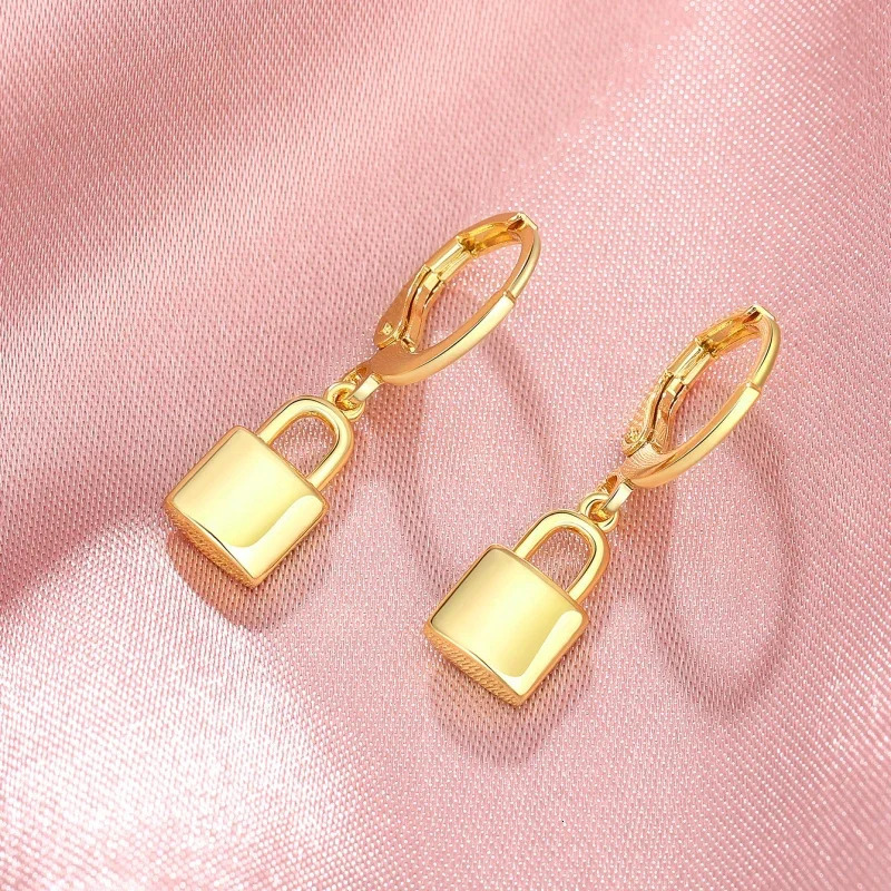Huitan Novel Lock n Drop Earrings Fashion Gorgeous Y2K Ear Accessories for Women Charming Delicate Engagement Party Jewelry 250218