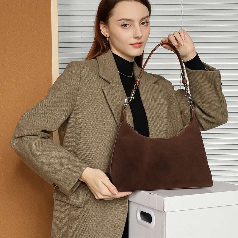 Hifashion Suede Cow Genuine Leather Underarm Shoulder Bags For Women 2025 Trend Designer Messenger Hobo Big Tote Ladies Handbags