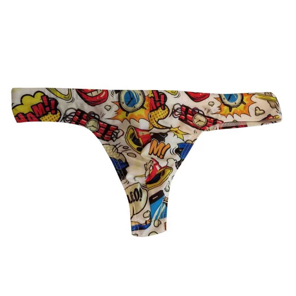 Mens Traditional Swim Thong Swimwear Fun Pop Style Low Rise Bikini Bathing Suit Sexy Swimsuit Beach Underwear with Drawstring W250224