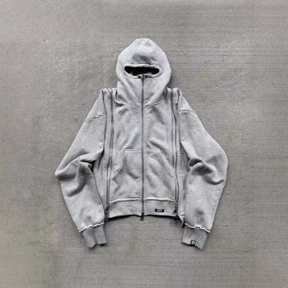 New American High Street Casual Splicing 3 Unique Zipper Hoodie Unisex