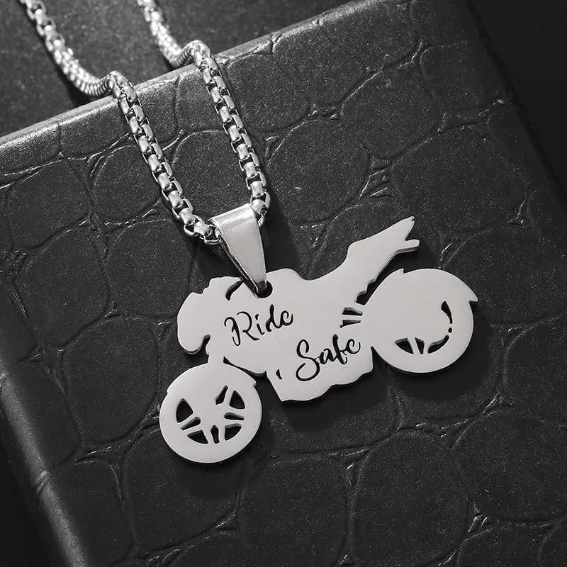 Exquisite Stainless Steel Motorcycle Model Pendant Necklace Men Wen Fashion Hip Hop Rock Riding Party Jewelry X250224