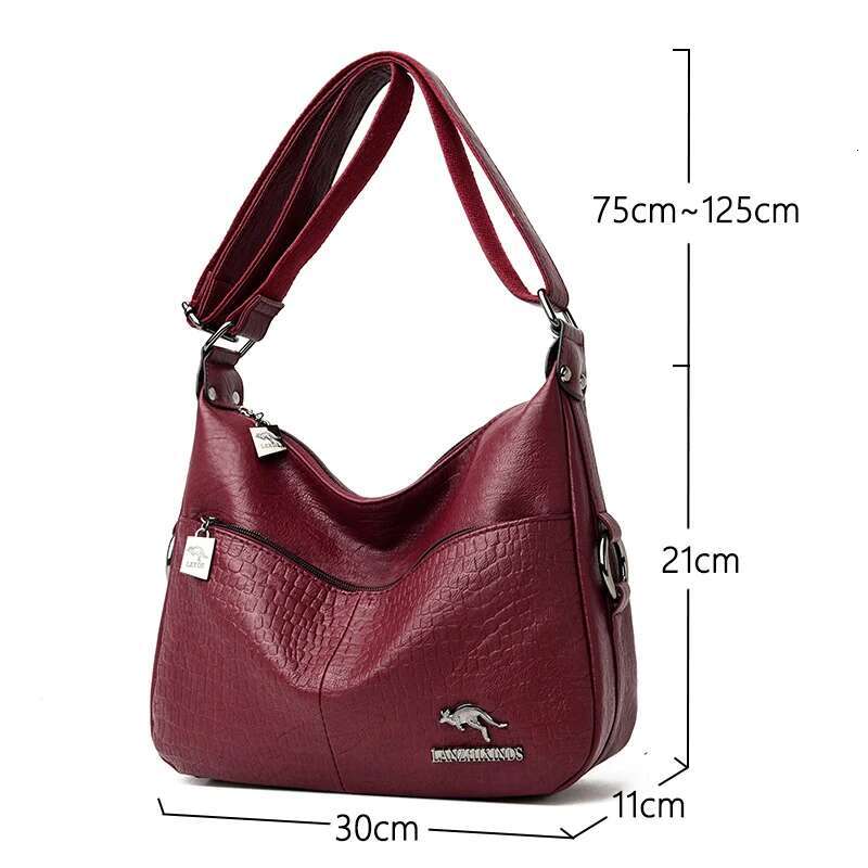 High Quality Soft Leather Purse Fashion Women Shoulder Messenger Multi-Pocket Wear-Resistant Bag Ladies Handbag Sac