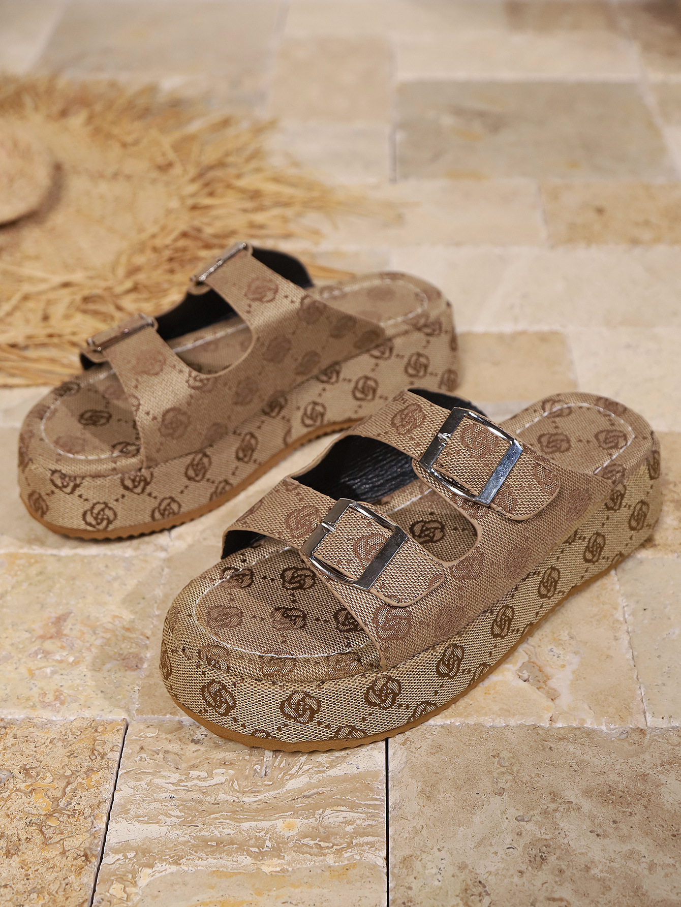 Free Shipping designer sandals slippers sandals Platform double-breasted buckle shoes slides womans sandal Slipper woman Outdoor