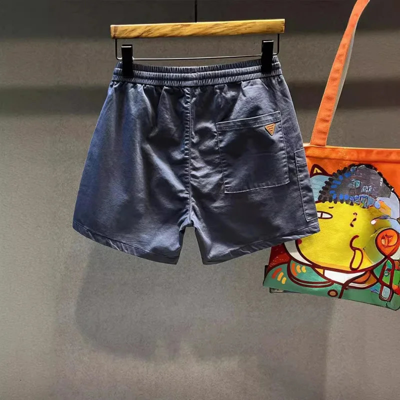 Beach Pants Mens Summer Thin Elastic Waist Khaki Casual Sports Loose Straight Four Points Three Points Workwear Shorts 250225