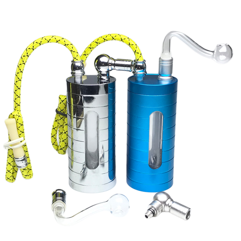 5.2 Inch Metal Oil Burner Bong Water Pipes with High-Quality Aluminium Alloy Acrylic Silicone Glass Set Bongs Smoking Oil Burner Pipes