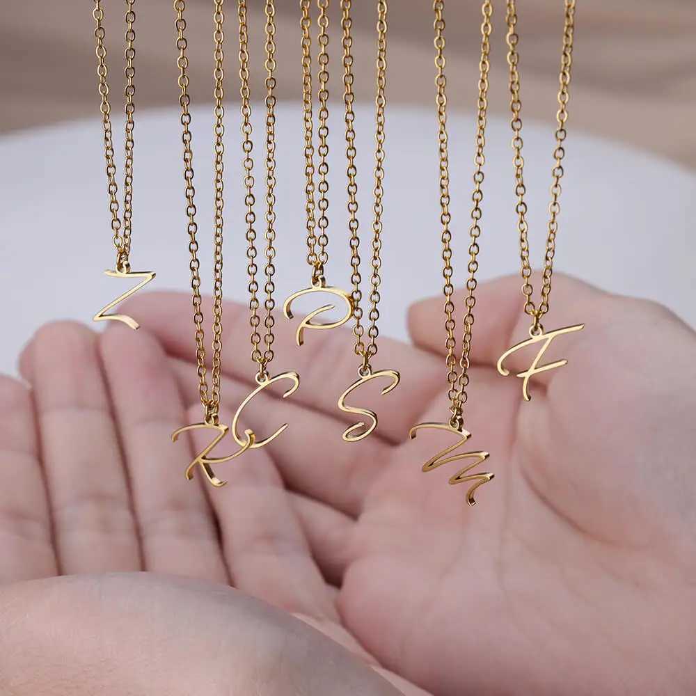 Initial Letter Necklace for Wen Stainless Steel Capital Alphabet Pendant Necklaces 2024 Trend Couple Wedding Jewelry collar X250224