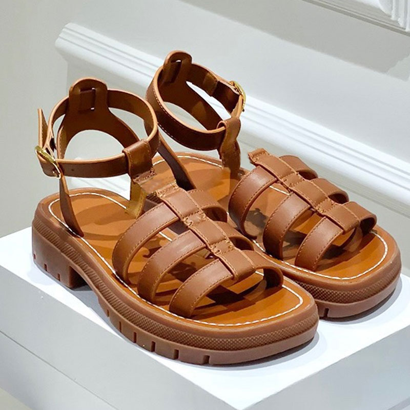 Designer Women Retro Sandals Series Internet Célébrité Instagram Épais Bottom Anti Slip Luxury Femme Sandals Sandali da Donna Firmati