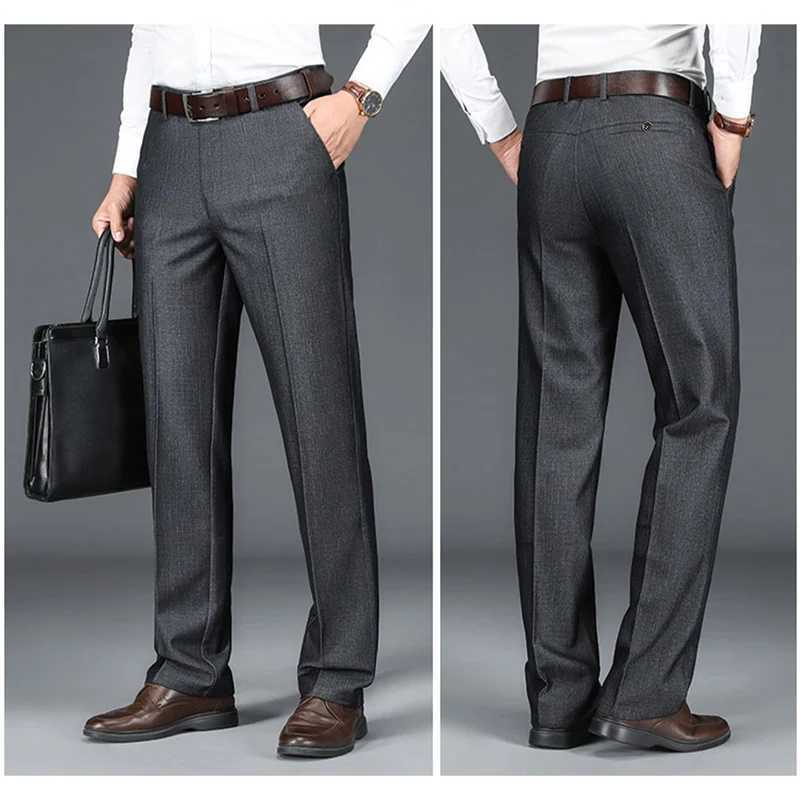 Mens Chic Business Work Hot Sale Suit Pants Middle-age Large Size 29-40 Trousers High Quality Baggy Formal Occasion Pants Male W250225
