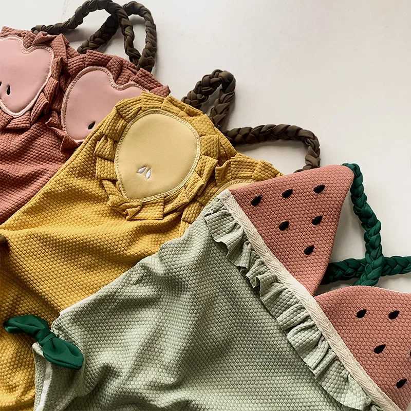 Baby Girls One-piece Swimwear Cute Cartoon Fruit Sling Swimsuit Bikini Beachwear Kids Bathing Suit Vacation Swimming Clothes X250224