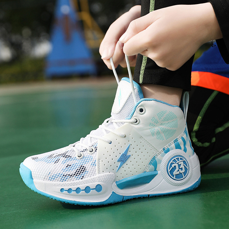 Children's Youth Basketball Shoes Sneakers Kids Professional Training Sport Boy Girl Basketball Shoes Happysteps Trainers With Large Sizes US13C-