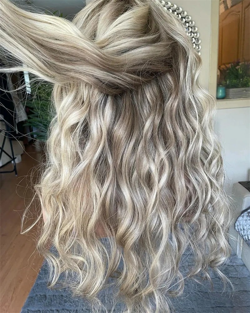 13X4 13X6 Ombre Blonde HD Transparent Loose Deep Front Brazilian Water Wave Lace Frontal Wig Simulation Human Hair Wigs For Wome