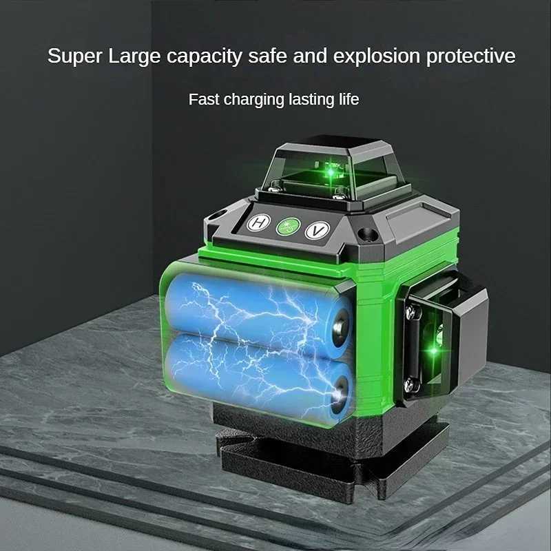 High Precision360 Self-leveling Laser Level Instrument with2 Li-ion Battery High Power Green Laser 3D/4D 12/16 Lines Laser X250225