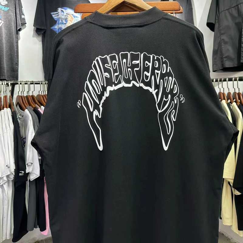 2024 Hipster Letter Print House of Errors T-shirt Summer Casual Crew-neck House of Errors Short-slved Tops Y250225