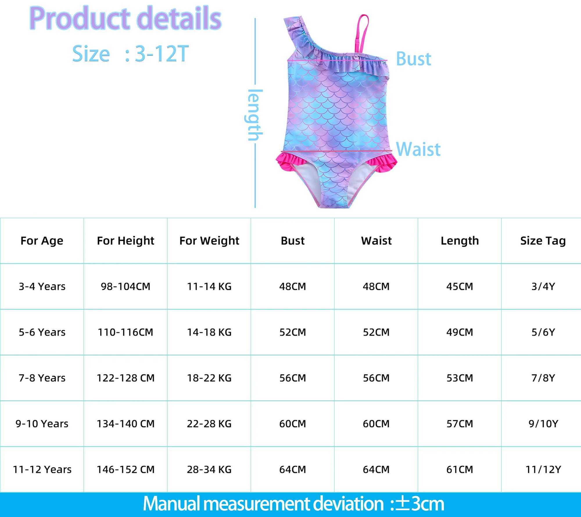 The Little Mermaid Girls Swimsuit Fashion Mermaid Fish Scale One Piece Bathing Suits Dresses Summer Swimwear Beach Kids Wear X250224