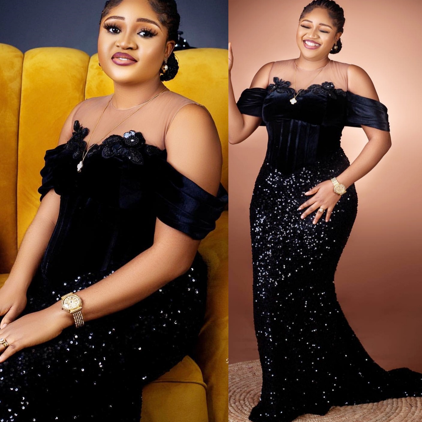 Black Mermaid Prom Dresses 2025 Sheer Neck Lace Sequined Off Shoulder Evening Formal Party Second Birthday Engagement Gowns Plus Size Dress For Specia