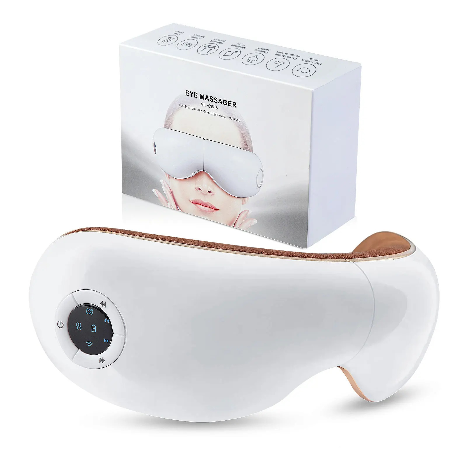 Foldable thermal massager with compression vibration reduces eye fatigue and improves sleep 250219